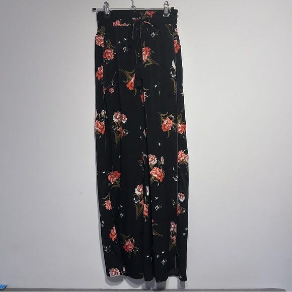 NWOT Moon River Sunset Canyon Black Floral Print Wide-Leg Pants XS $72 - Picture 6 of 10